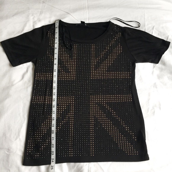 BLACK FOREVER 21 SHIRT WITH SEQUINS - Picture 2 of 6